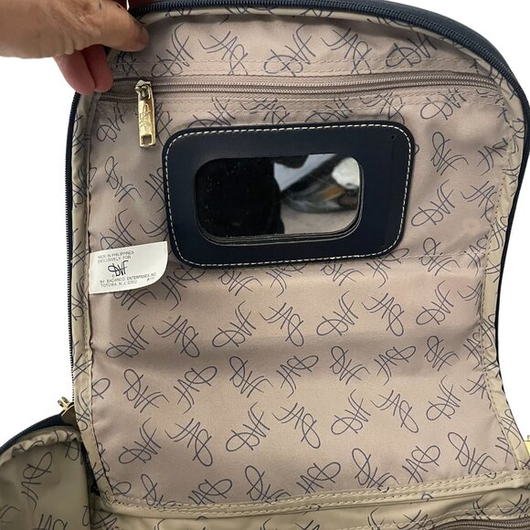 Vintage DVF Diane Von Furstenberg Floral Tapestry Case Bag Women Blue Travel - Picture 9 of 12